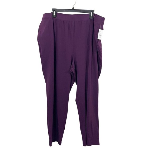 NEW Catherines Suprema Collection Purple Pull On Pants - Size 2XWP - Picture 1 of 8